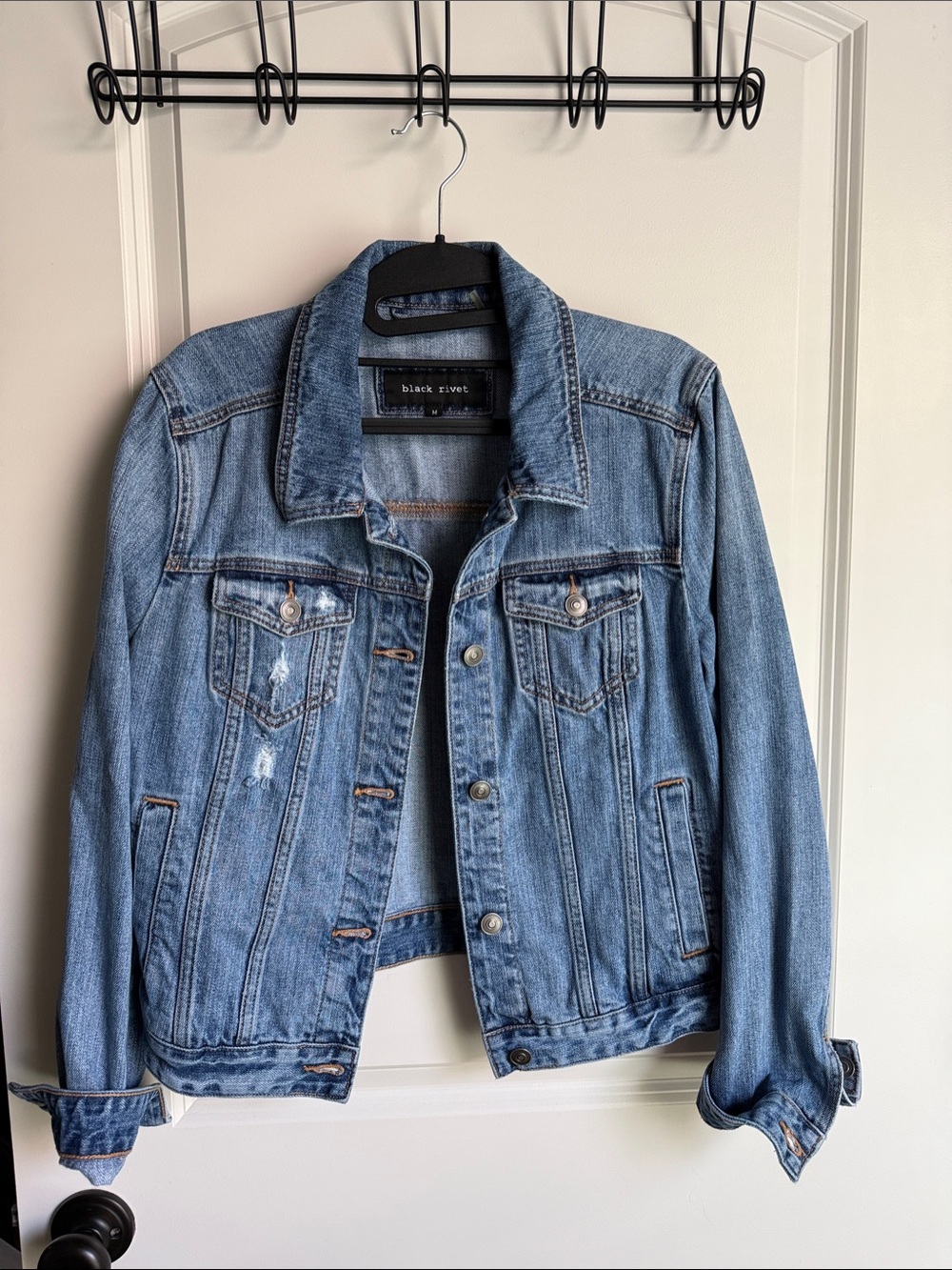 Black Rivet Light Blue Denim Trucker Jacket